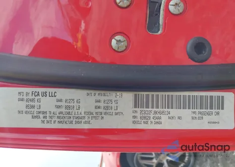 2019 Dodge Challenger R/T Scat Pack from USA, damaged, VIN 2C3CDZFJ8KH605134